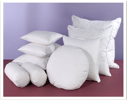 Pillow inserts and fillers in all popular sizes