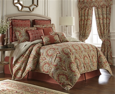 Harrogate by Rose Tree, luxurious reversible damask design comforter